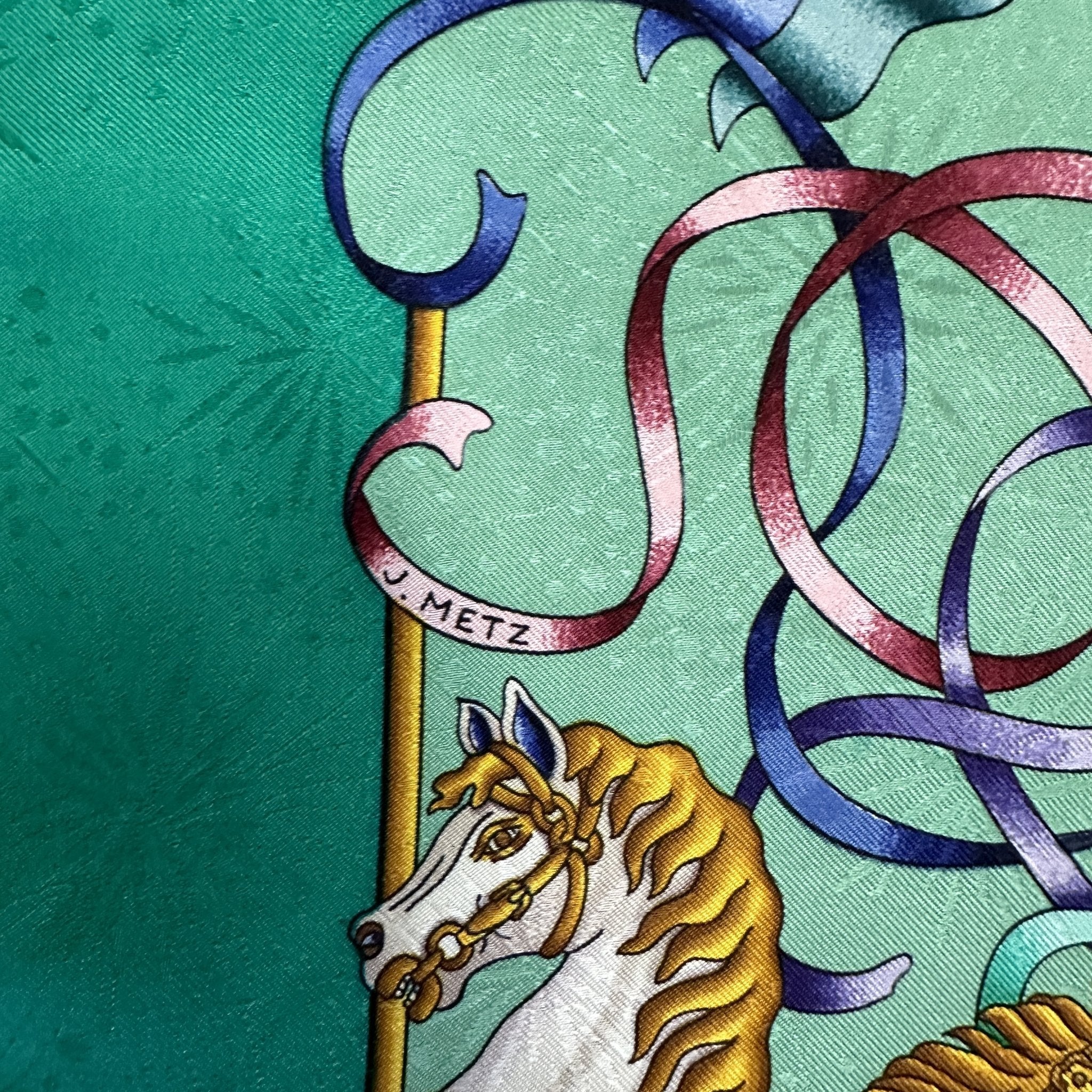 carre hermes lunapak signature du dessinateur Metz