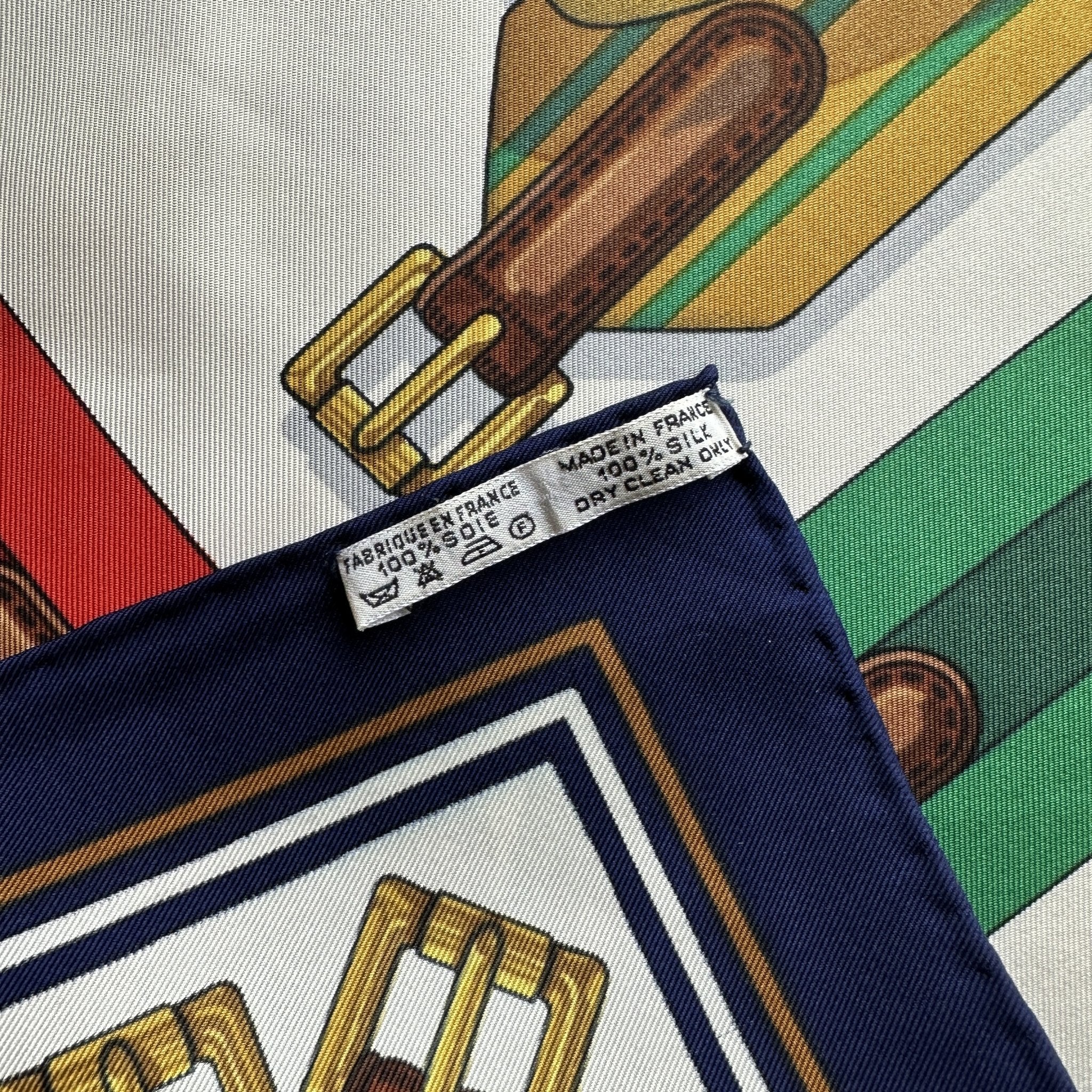 Étiquette de composition Hermès – 100% soie, made in France