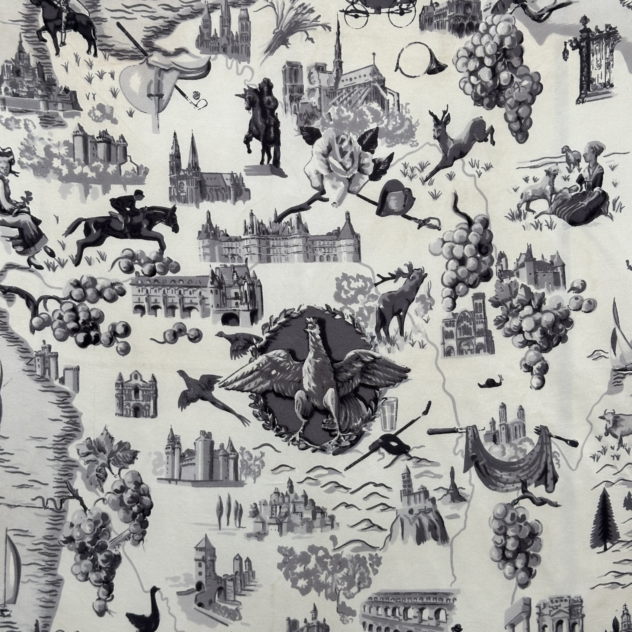 Foulard Hermès 90 cm - La France - Françoise de la Perrière - 1959