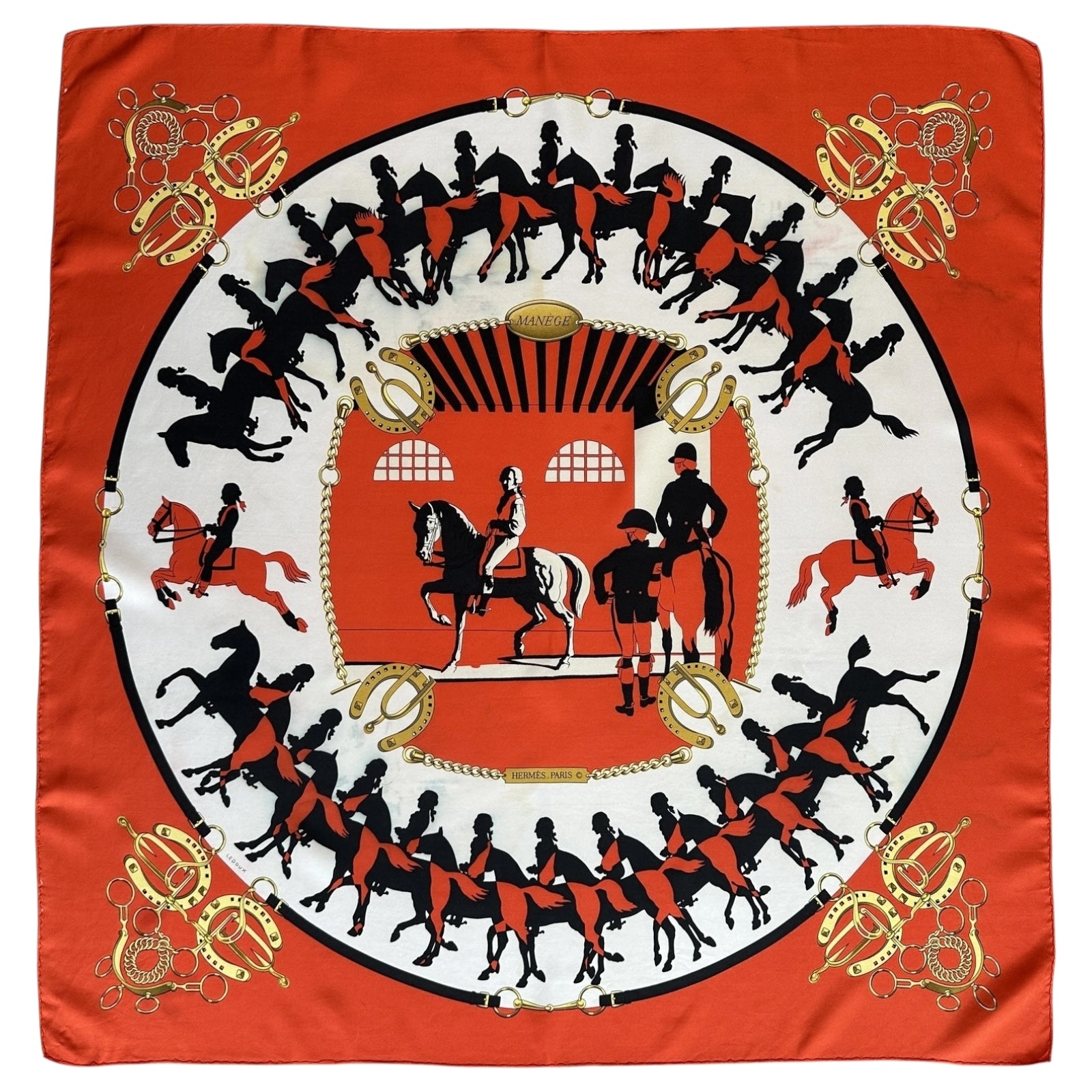 Vue d’ensemble du foulard Hermès "Manège" de 1974 par Philippe Ledoux