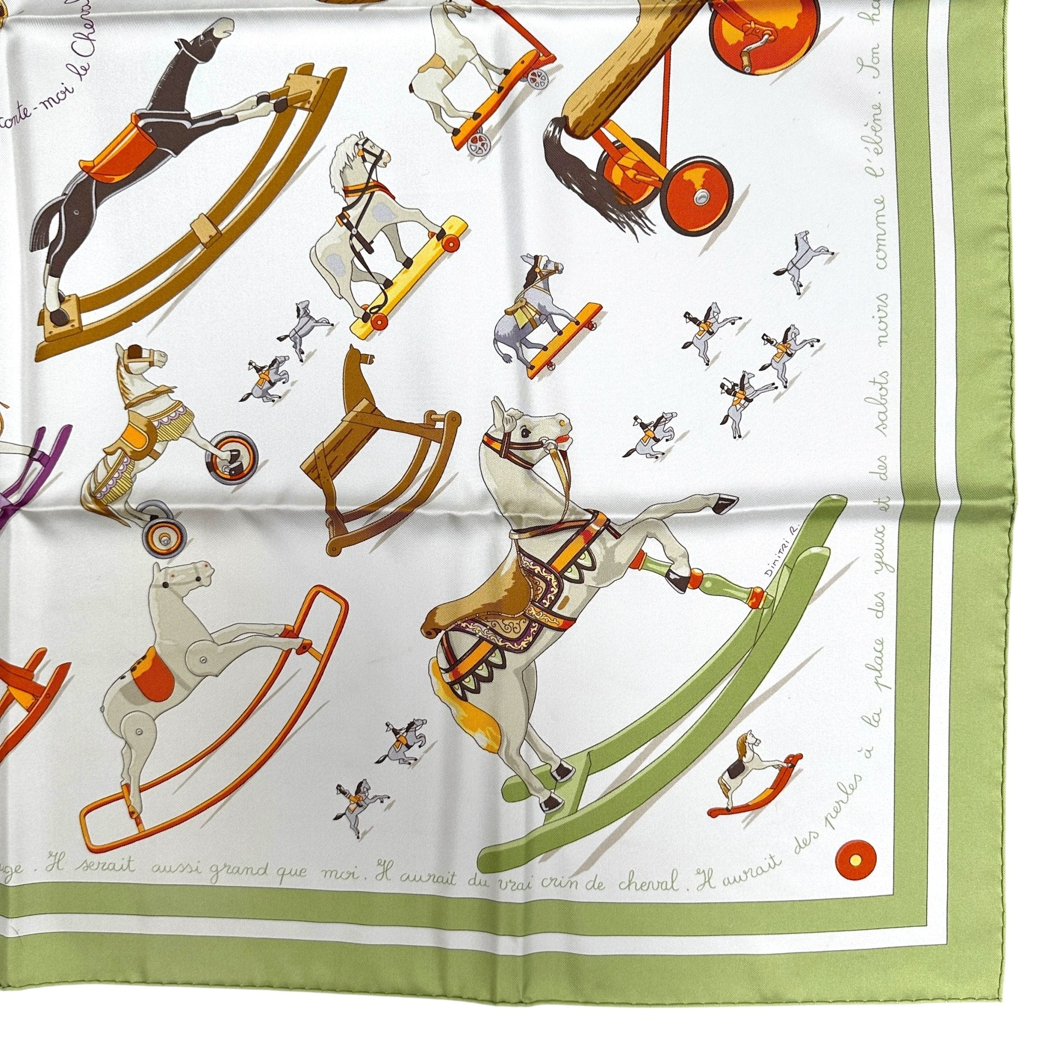 foulard hermes carre 90 cm raconte moi le cheval dessins de jouets chevaux de bois