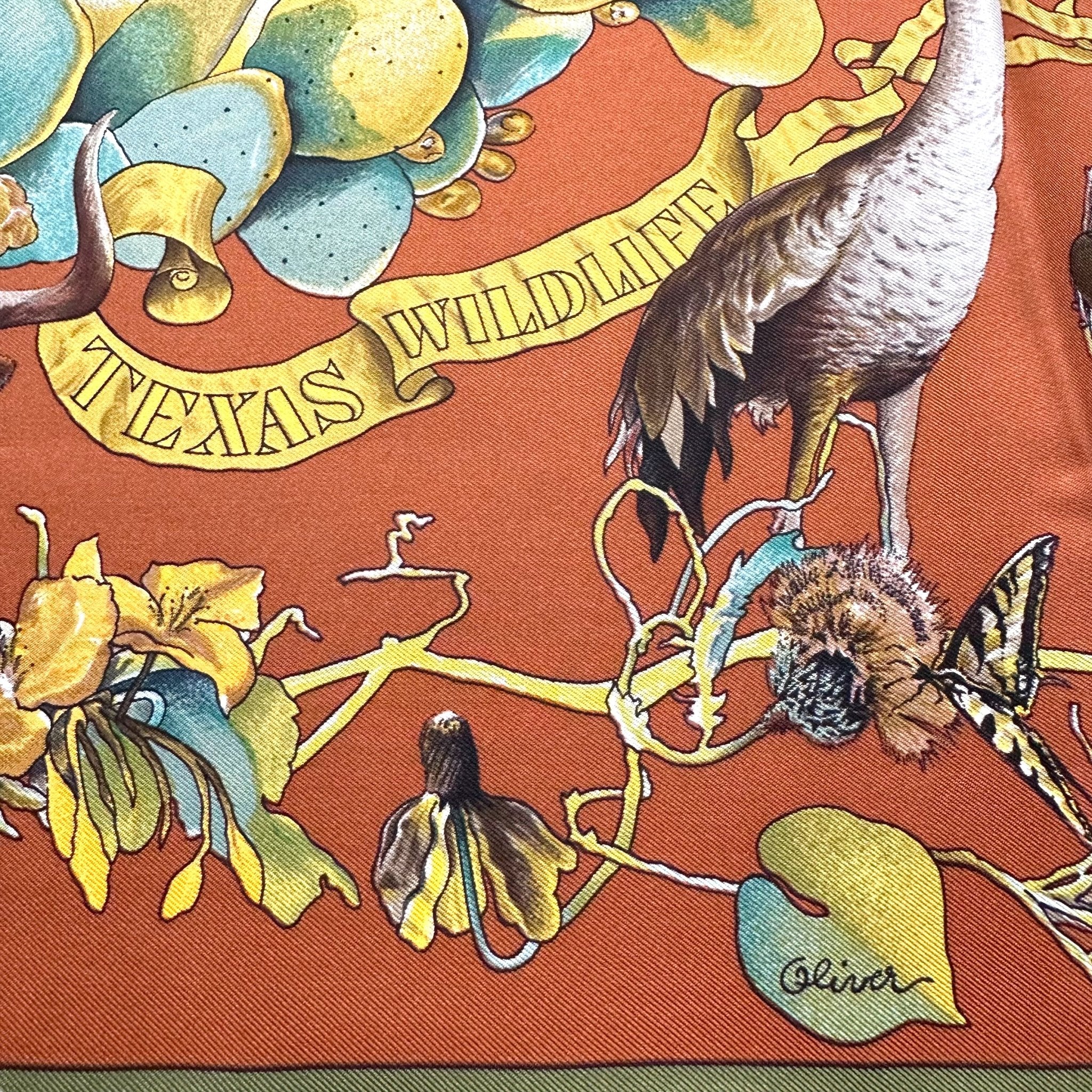 Faune et Flore du Texas - FOULARD HERMES 90 cm - Carré Society