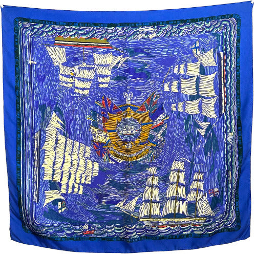 Marine naïve - FOULARD HERMES 90 cm