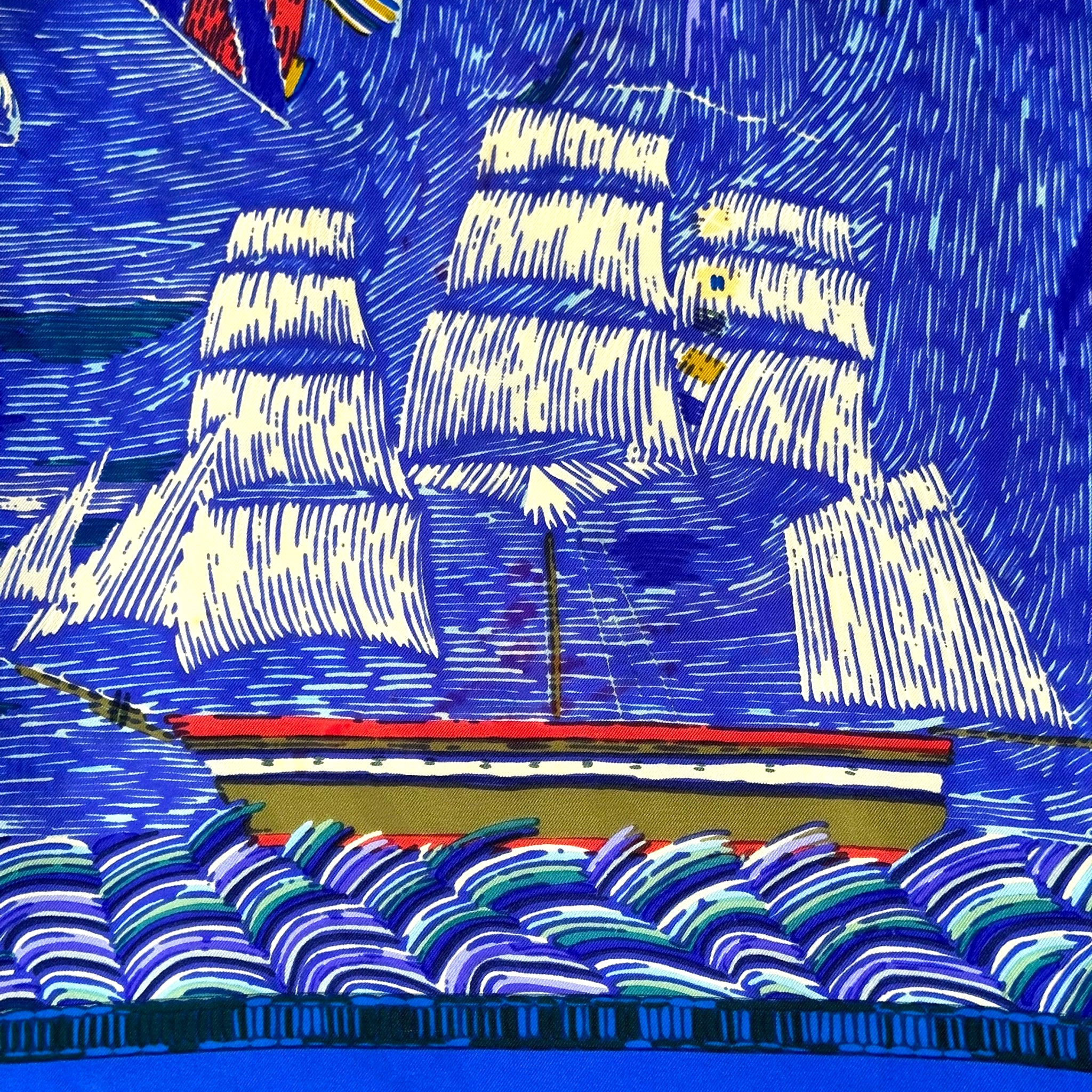 Marine naïve - FOULARD HERMES 90 cm