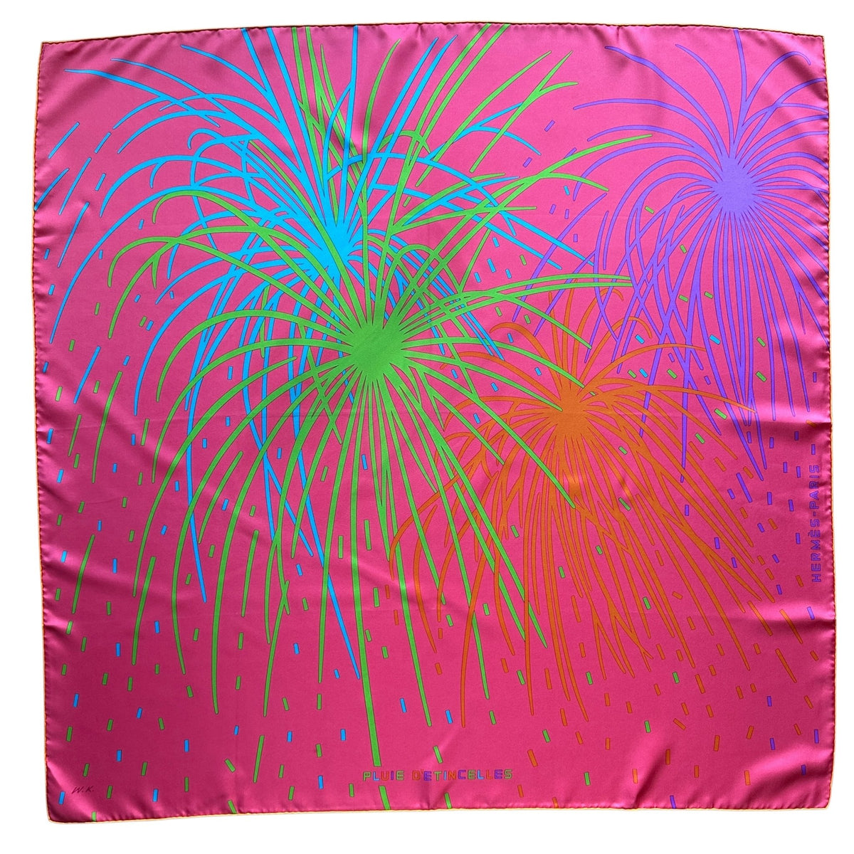 Foulard Hermès 90 'Pluie D'étincelles' En Soie - Occasion - Multicouleur